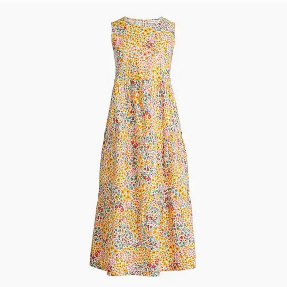 J Crew Factory mixed floral tiered dress